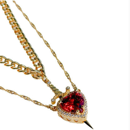 Heart & Sword Love Necklace